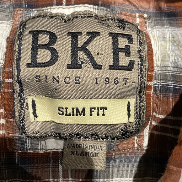 BKE BUCKLE Long Sleeve Plaid Pearl Snap‎ Button Shirt XL Slim Fit - Picture 3 of 6